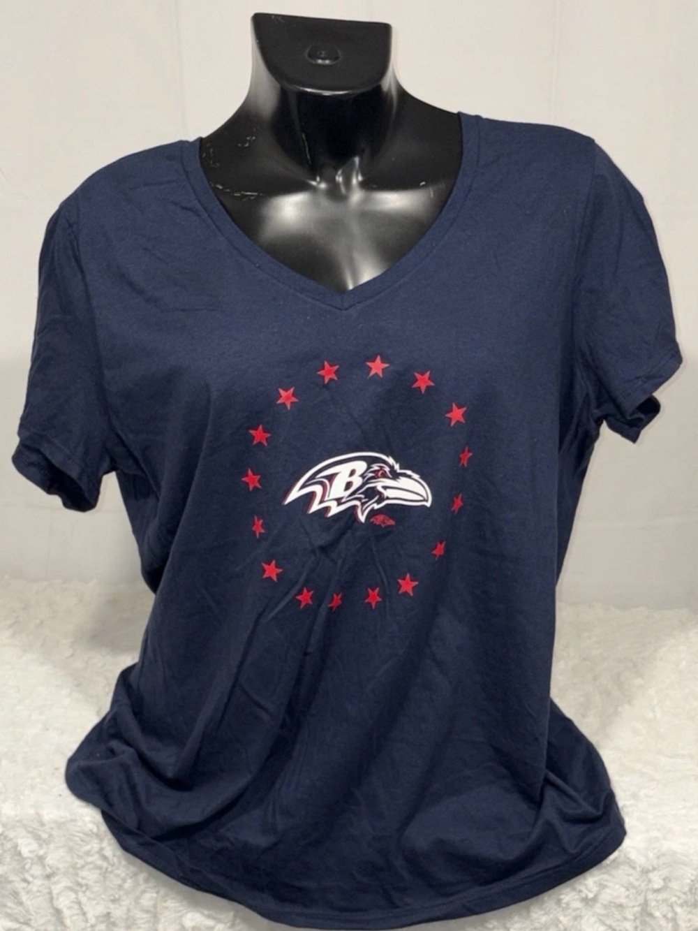 💙 NWOT Baltimore Ravens Americana Women’s NFL Licensed V Neck Football Shirt 💙